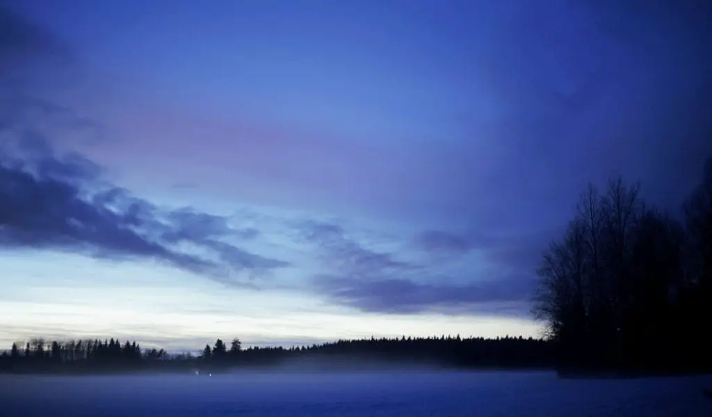 Polar night blue sky