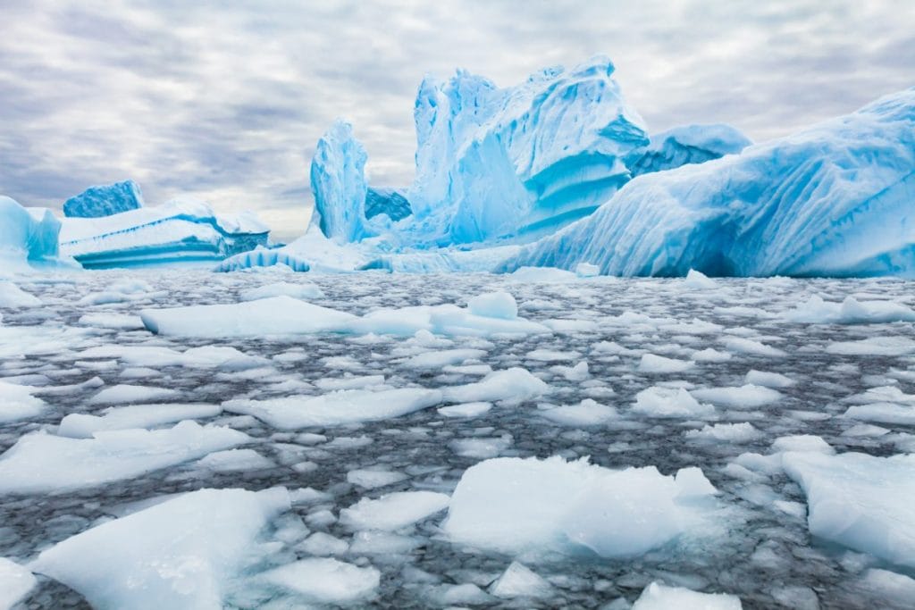 Ice caps melting in Antarctica 