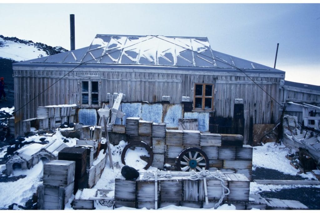 A reconstruction of the settlement used by Antarctic explorer Captain Scott